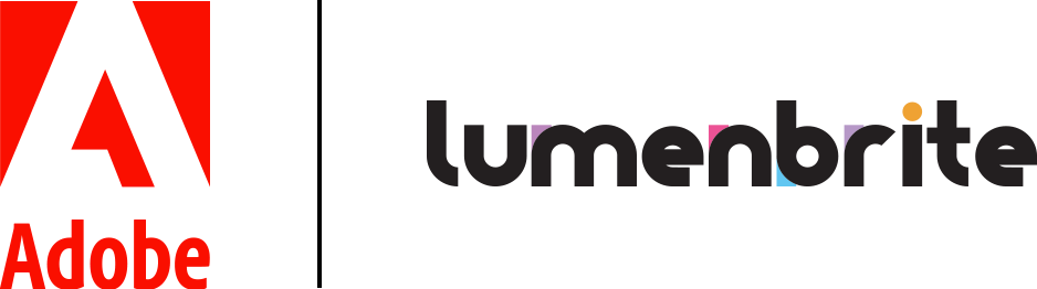 Adobe and Lumenbrite logos